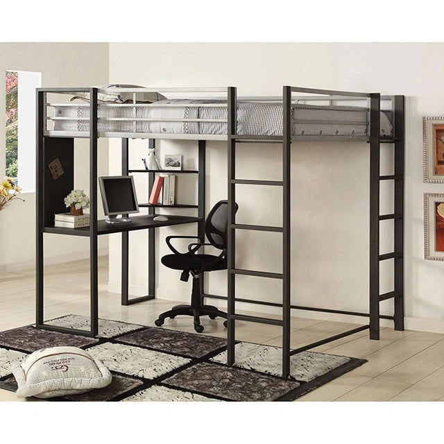 Sherman Silver/Gun Metal Full & Queen Bed w/ Workstation