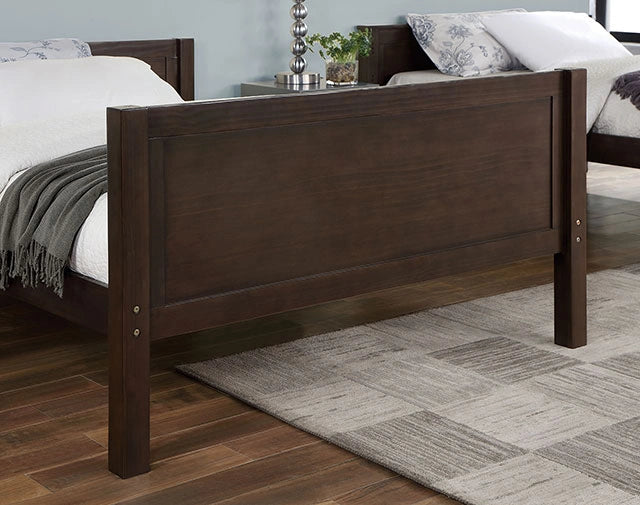 STAMOS Full/Full, Twin/Full, & Twin/twin Bunk Bed, Walnut