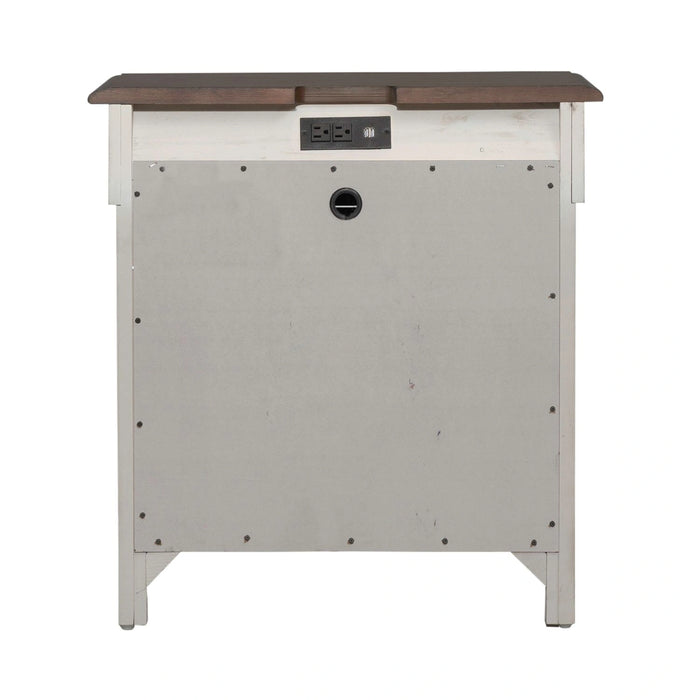 Ivy Hollow 3 Drawer Nightstand w/ Charging Station in Weathered Linen image