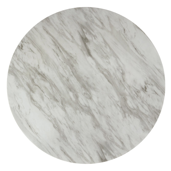 Celeste 48" Round Dining Table-Espresso/Faux Marble