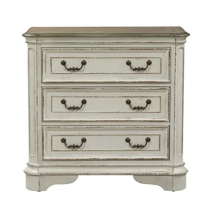 Magnolia Manor 3 Drawer Bedside Chest in Antique White image