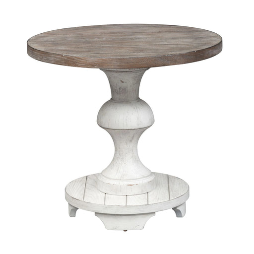 Sedona Round End Table in Heavy Distressed White image