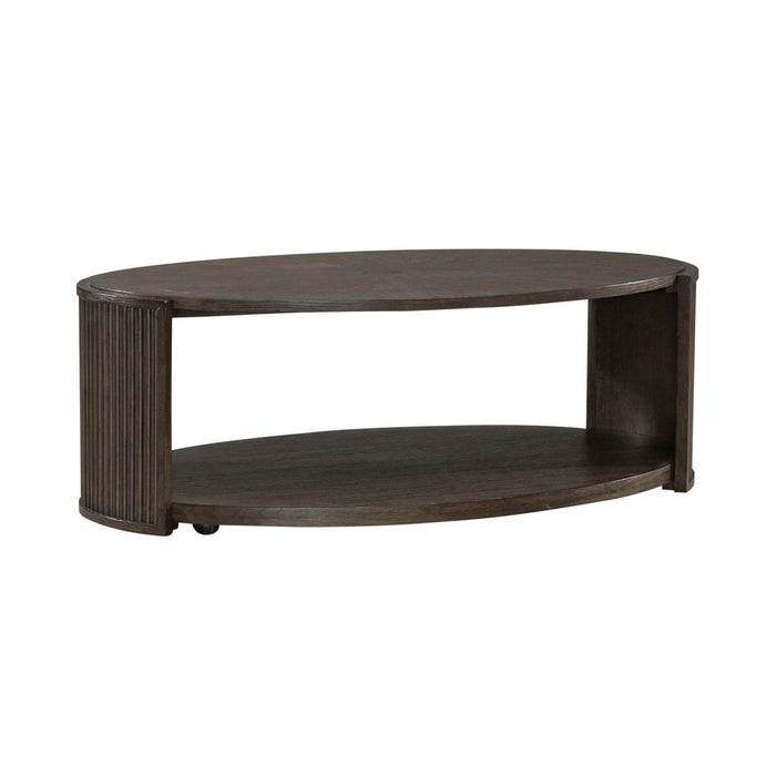 City View Oval Cocktail Table in Coffee Bean