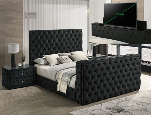 Josephine King Bed W TV Lift Black image
