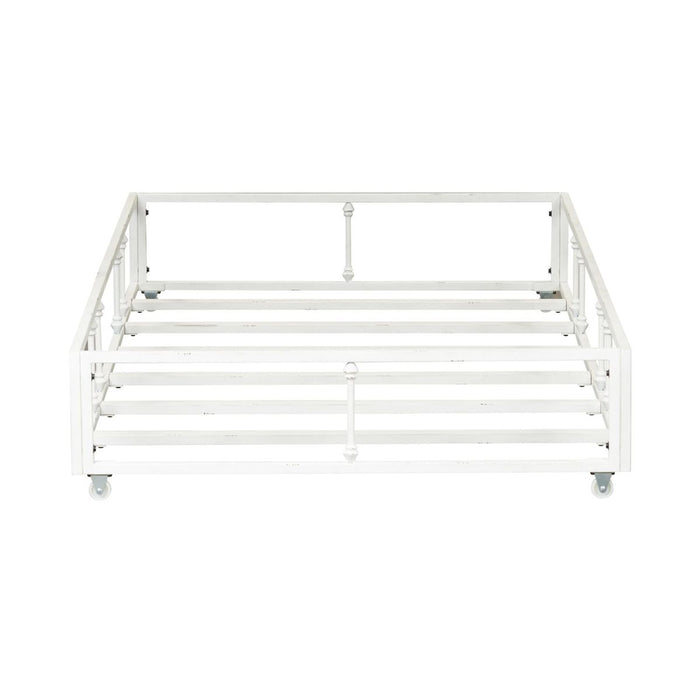 Liberty Furniture Vintage Series Twin Metal Trundle in Antique White