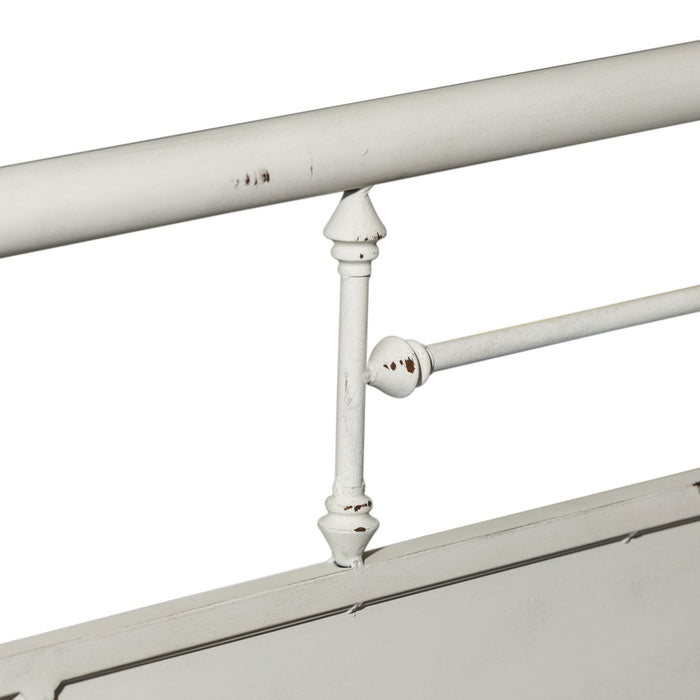 Vintage Series King Metal Bed in Antique White