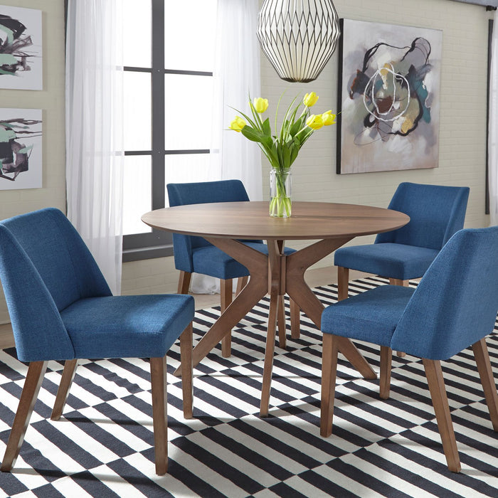 Space Saver Round Pedestal Table in Satin Walnut