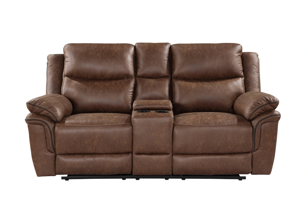 Ryland Console Loveseat W/Pwr Fr--Brown
