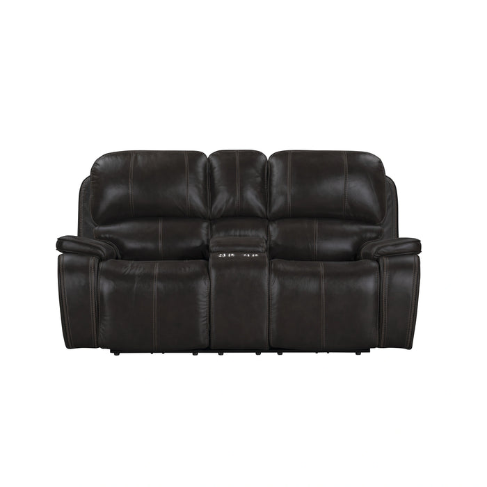 Brookings Console Loveseat W/ Dual Recliners-Charcoal