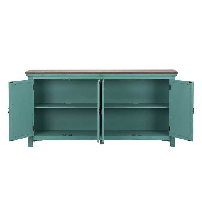 Kensington 4 Door Accent Cabinet in Turquoise