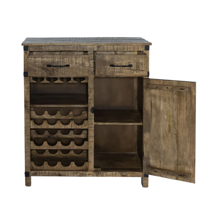Liberty Furniture Emerson Wine Accent Cabinet in Weathered Honey