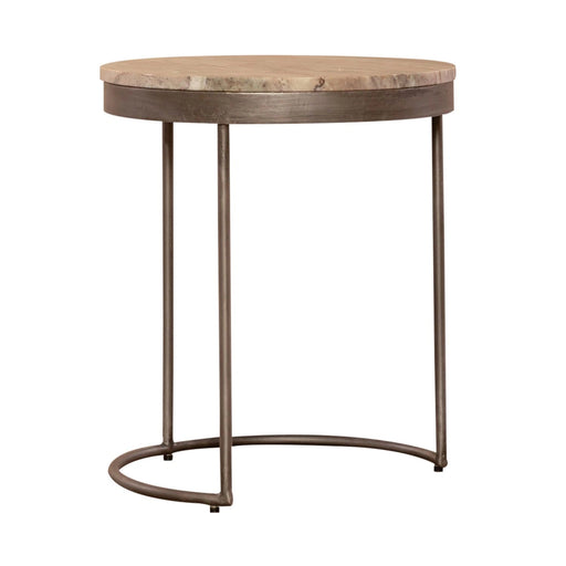 Eclipse Nesting Tables in Greystone Marble Top w/ Pewter Metal image