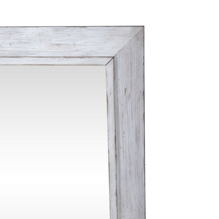 River Place Mirror in Riverstone White and Tobacco