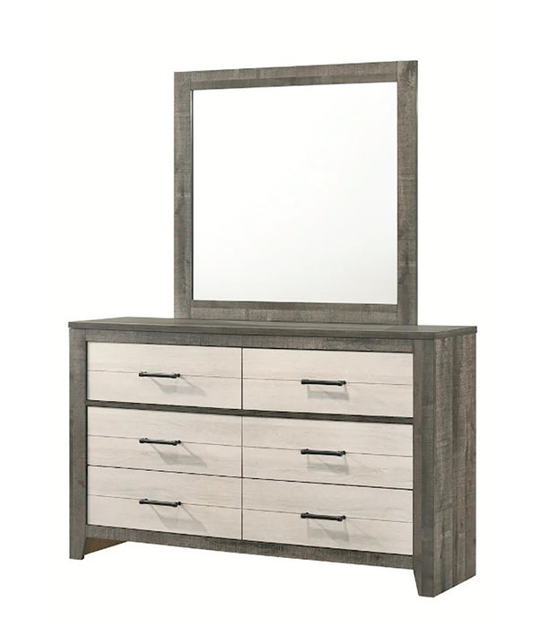 Crown Mark Furniture Rhett 6 Drawer Dresser in Gray