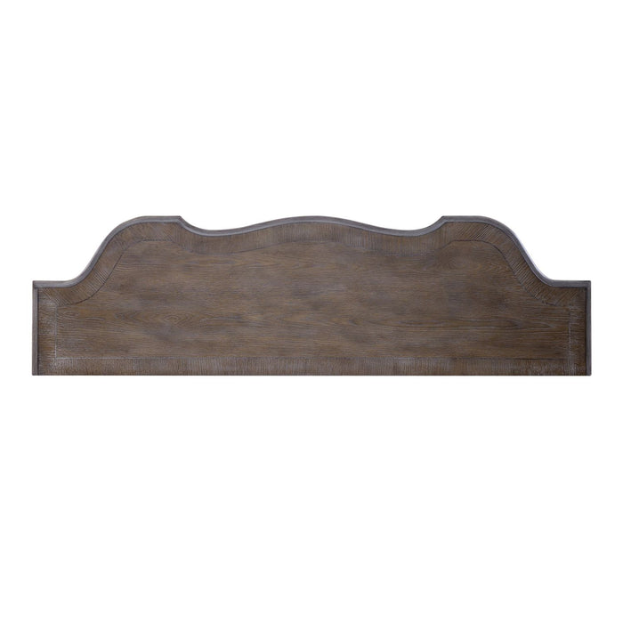 Magnolia Manor 56 Inch Hall Console Table in Antique White Base w/ Weathered Bark Tops