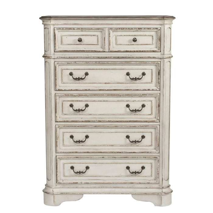 Magnolia Manor Queen Panel Bed, Dresser & Mirror, Chest