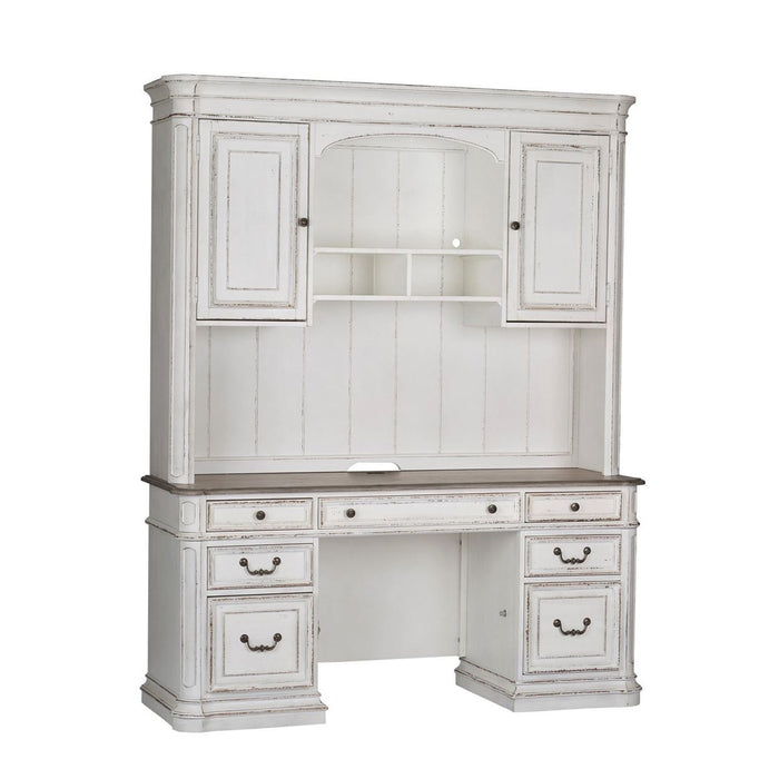 Liberty Magnolia Manor Credenza with Hutch in Antique White 244-HOJ-CHS image