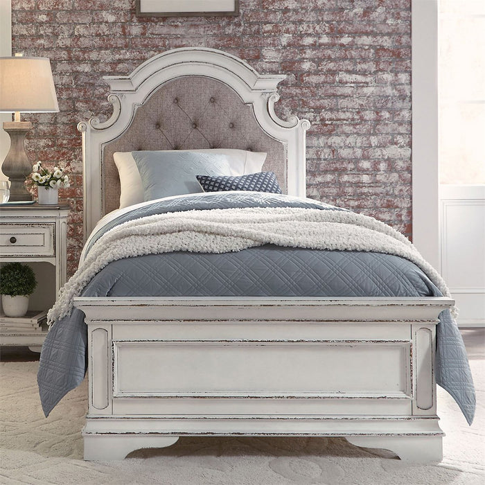 Liberty Magnolia Manor Twin Upholstered Bed in Antique White