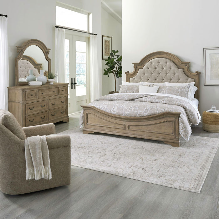 Magnolia Manor Queen Uph Bed, Dresser & Mirror image