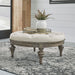 Americana Farmhouse Round Cocktail Ottoman in Dusty Taupe image