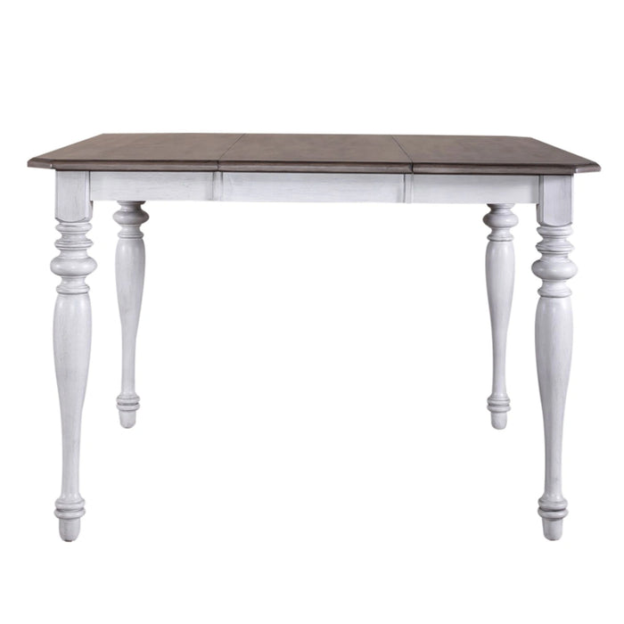 Ocean Isle Gathering Table in Antique White with Weathered Pine image