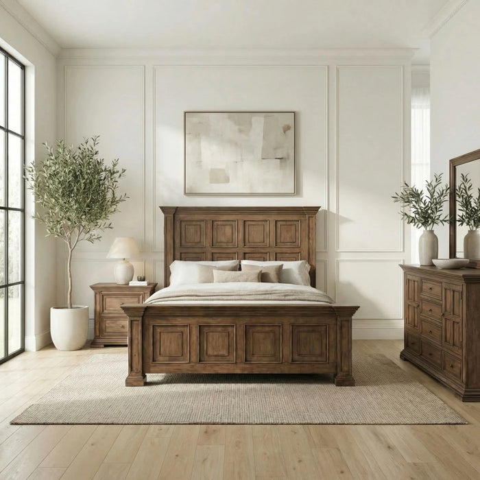 Big Valley Panel Bed, Dresser & Mirror, Night Stand image