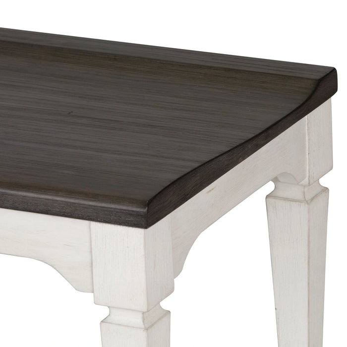 Allyson Park Wood Seat Bench in Wirebrushed White image