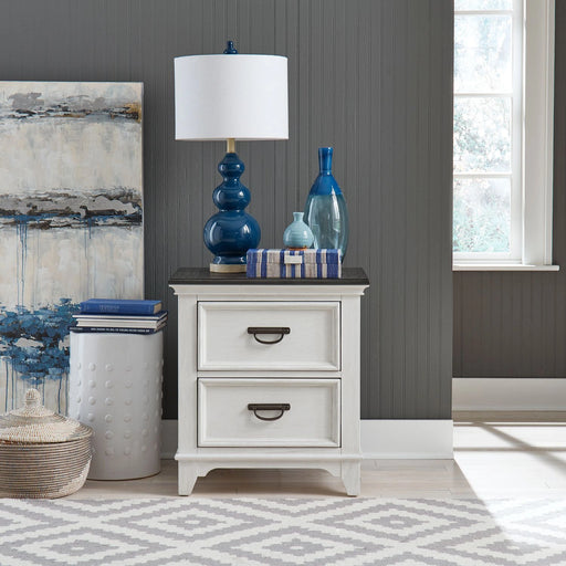 Allyson Park 2 Drawer Nightstand with Charging Station in White image