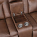 Morello Console Loveseat W/Pwr Fr-Brown
