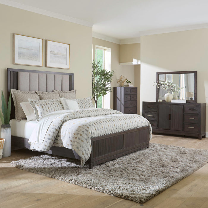 Modern Edge King California Uph Bed, Dresser & Mirror, Chest image