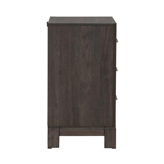 Modern Edge Nightstand w/ Charging Station in Caffe image