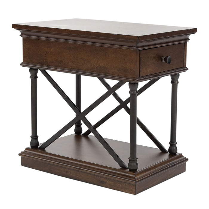 Tribeca Chairside Table in Cordovian Brown