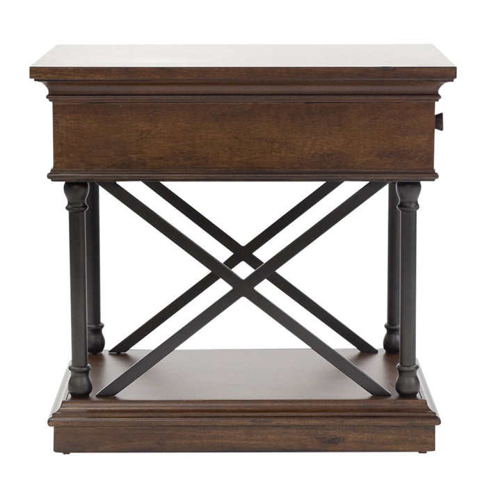Tribeca Chairside Table in Cordovian Brown