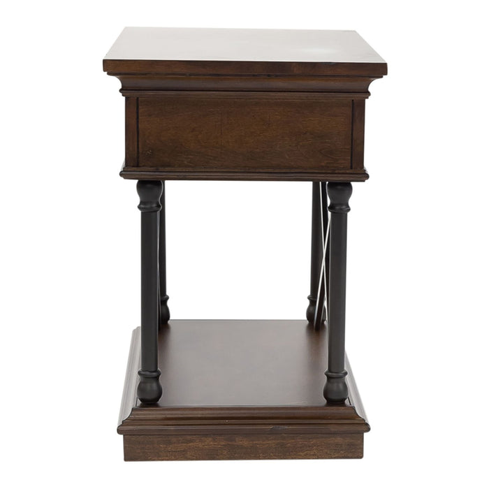 Tribeca Chairside Table in Cordovian Brown