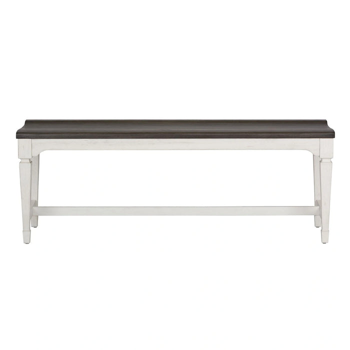 Allyson Park Wood Seat Bench in Wirebrushed White image