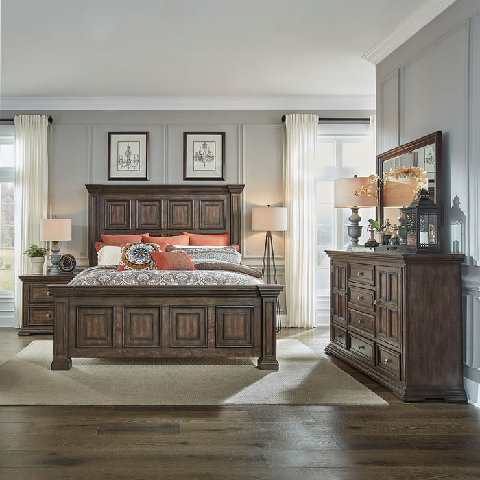 Big Valley Queen Panel Bed, Dresser & Mirror, Night Stand image