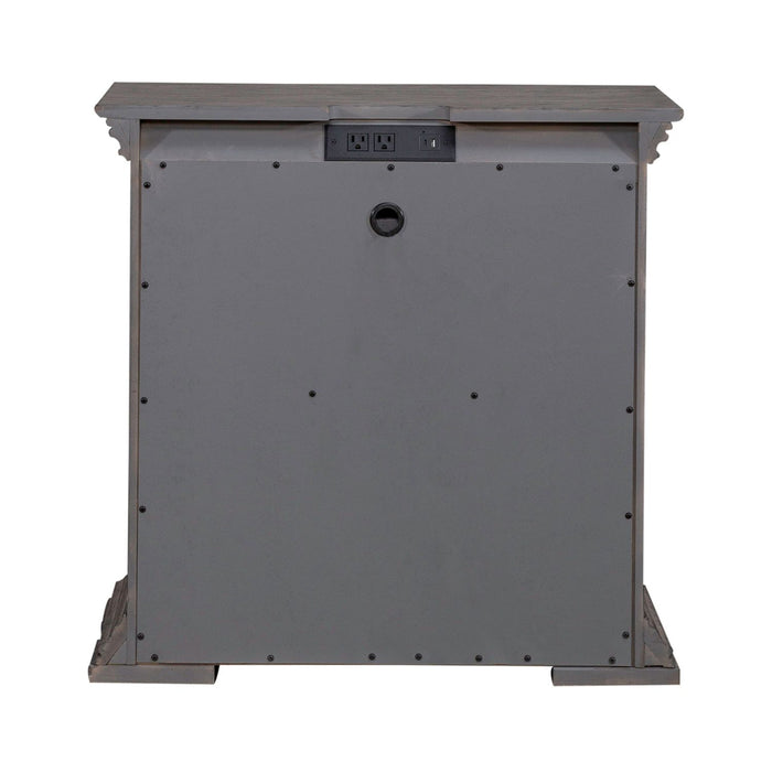 Liberty Furniture Big Valley 2 Drawer Nightstand with Charging Station in Graystone