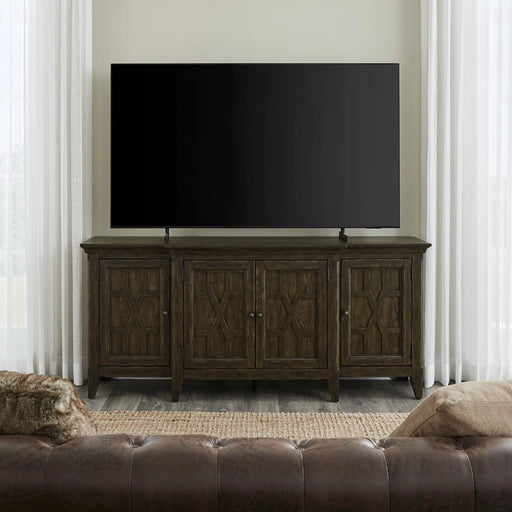 Paradise Valley 76 Inch TV Console in Saddle Brown image