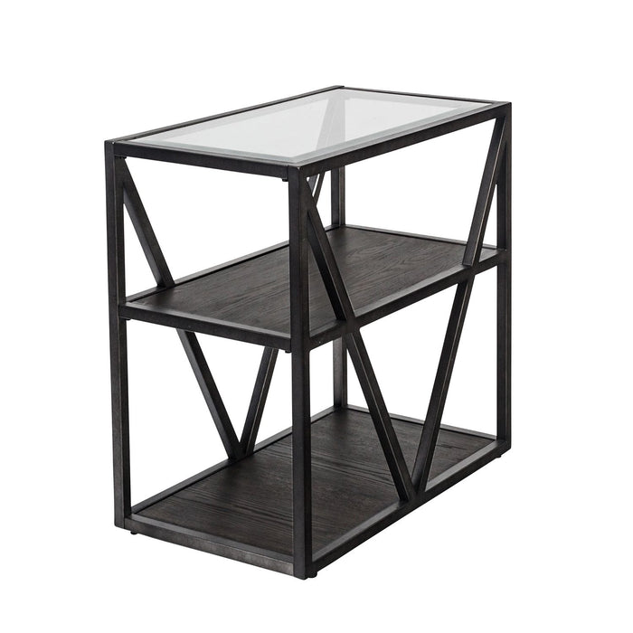 Arista Chair Side Table in Cobblestone Brown