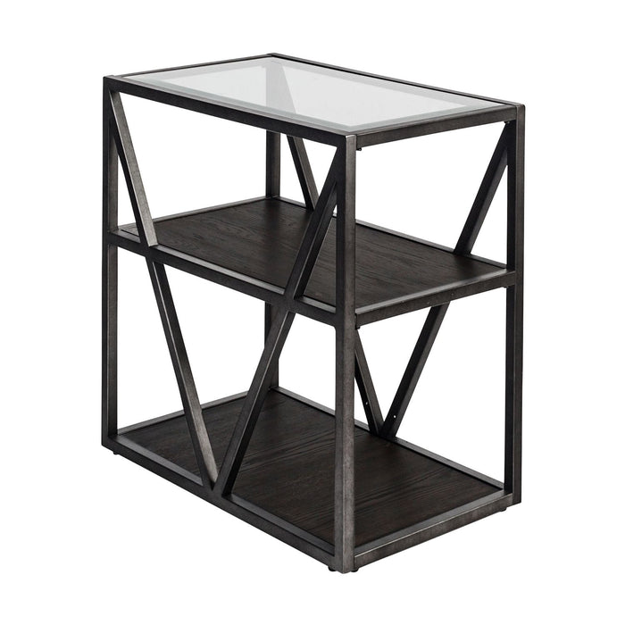 Arista Chair Side Table in Cobblestone Brown