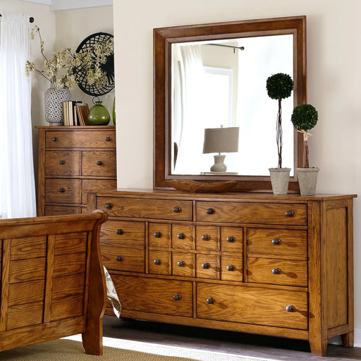 Grandpas Cabin King California Sleigh Bed, Dresser & Mirror image