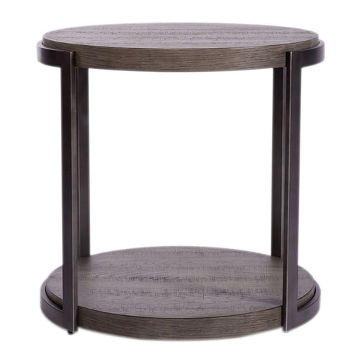 Modern View Round End Table in Gray image