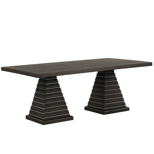 Plateau Rectangle Table Pedestal Base-Rustic Espresso