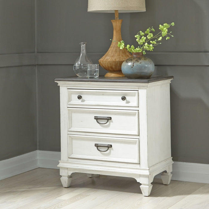 Allyson Park King California Panel Bed, Dresser & Mirror, Night Stand