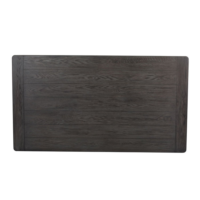 Allyson Park Rectangular Leg Table in White with Charcoal
