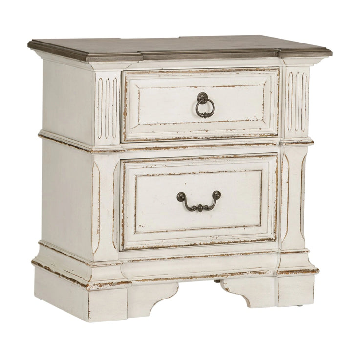 Abbey Park Uph Sleigh Bed, Dresser & Mirror, Night Stand image