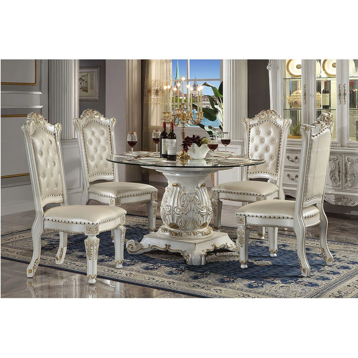 Dining Table w/Pedestal (54"Dia Glass Top)