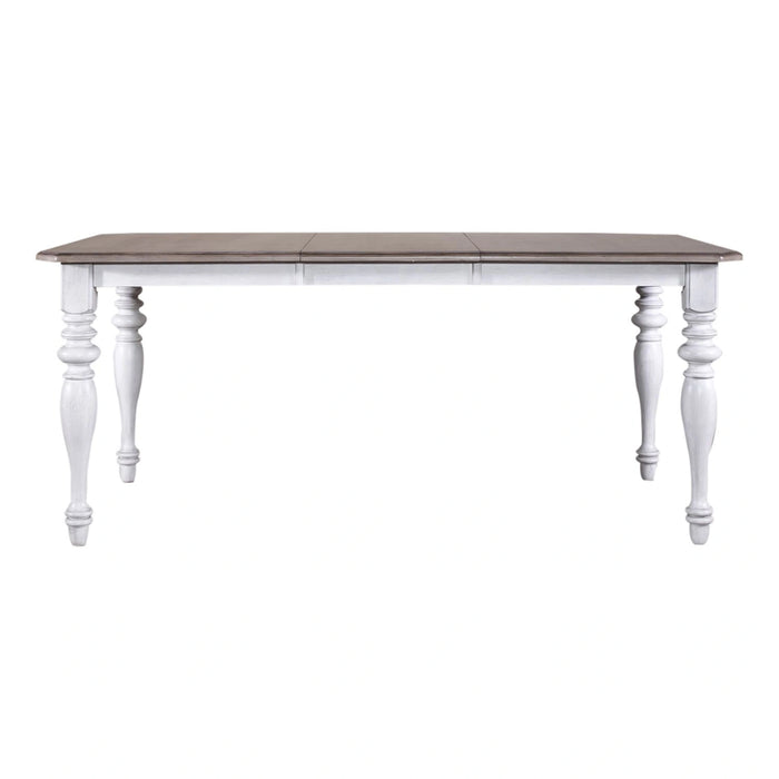 Ocean Isle Rectangular Leg Table in Antique White with Weathered Pine image