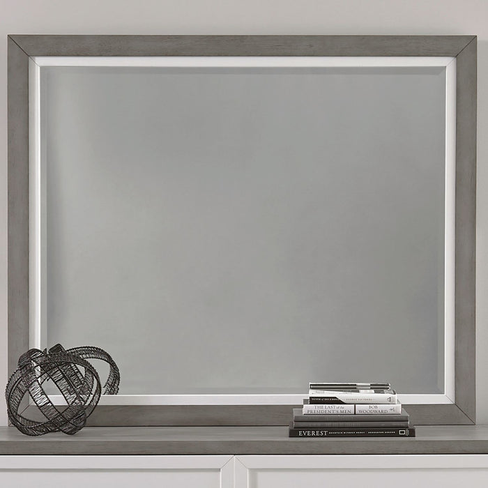 Palmetto Heights Landscape Mirror in Shell White and Driftwood image