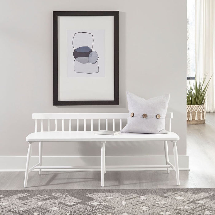 Liberty Furniture Palmetto Heights Low Back Spindle Bench in Two-Tone